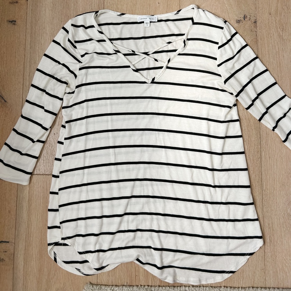 Striped long sleeve top